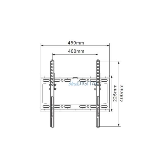 CV-21 fali konzol televízióhoz 23 - 55″ 25kg-ig, állítható, függőleges - fekete