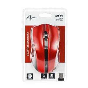 Az optikai vezeték nélküli egér USB AM-97 red