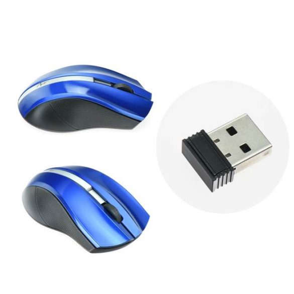 Az optikai vezeték nélküli egér USB AM-97 kék