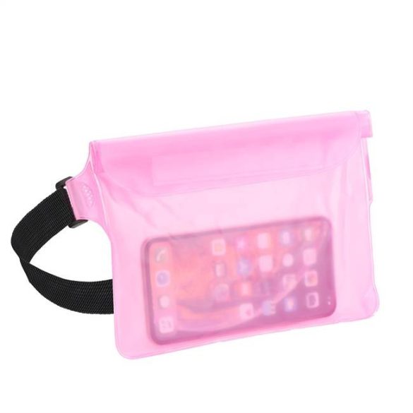 Vízálló mobiltelefon táska övcsipesszel - rózsa telefontok