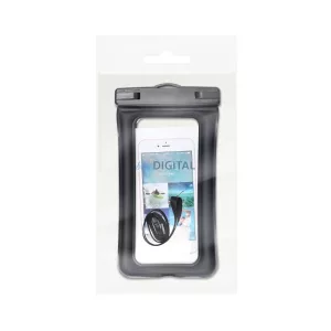 Waterproof AIRBAG for mobile phone with plastic closing - black