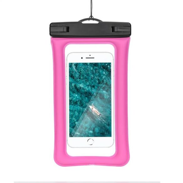 Waterproof AIRBAG for mobile phone with plastic closing - rose pink