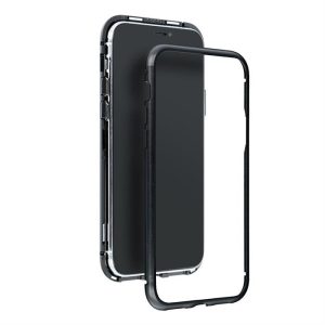 Mágneses tok iPhone 11 PRO Max (6,5), fekete telefontok (csak hátlapi üveggel)
