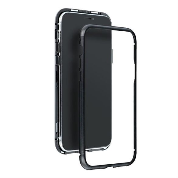 Mágneses tok iPhone 11 PRO Max (6,5), fekete telefontok (csak hátlapi üveggel)
