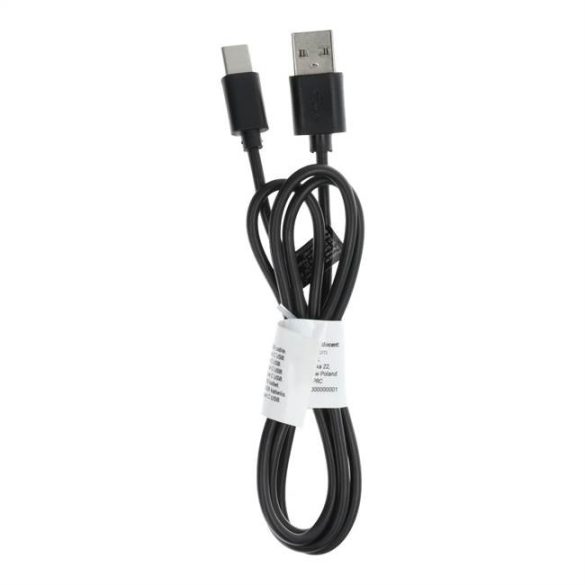 Kábel USB - Type-c 2,0 C366 fekete 1 méter (csatlakozó hosszú: 8mm)