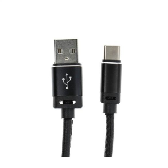 Kábel USB - Type-c 2,0 C366 fekete 1 méter (csatlakozó hosszú: 8mm)