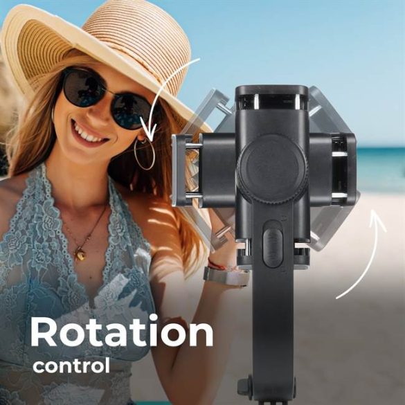 Combo szelfi selfie bot állvány és távvezérlő bluetooth gimbal STABILIZER fekete SSTR-L08