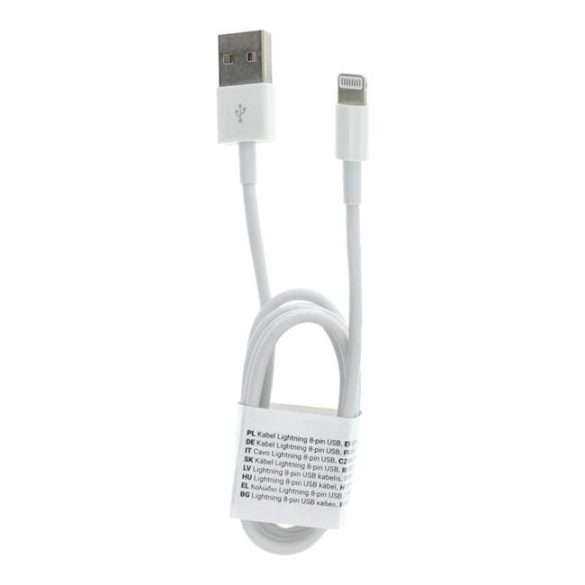 Kábel USB iPhone Lightning 8-pin 1 méter fehér C601