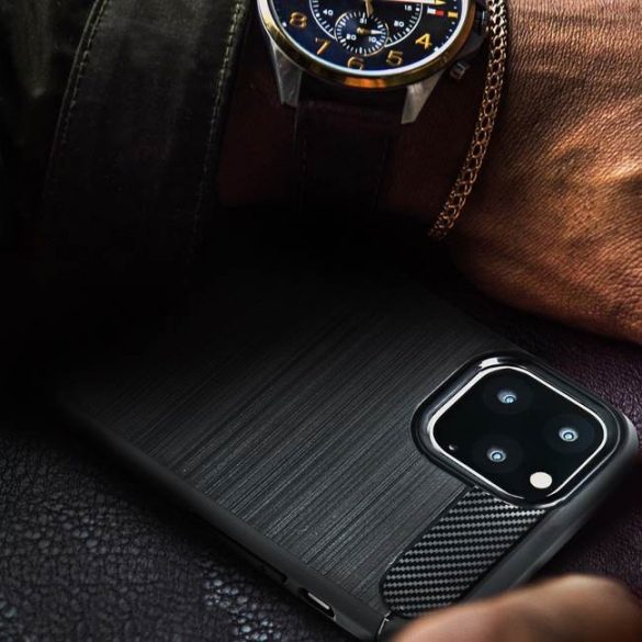 Forcell CARBON tok Motorola Moto G9 PLAY fekete telefontok
