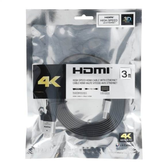 Kábel HDMI - HDMI High Speed ??HDMI kábel Ethernet ver. 2,0 3m hosszú BLISTER