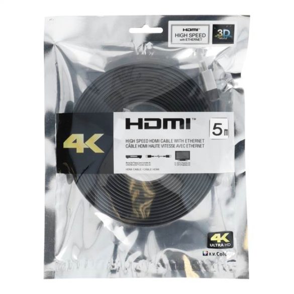 Kábel HDMI - HDMI High Speed ??HDMI kábel Ethernet ver. 2,0, 5 méter hosszú BLISTER