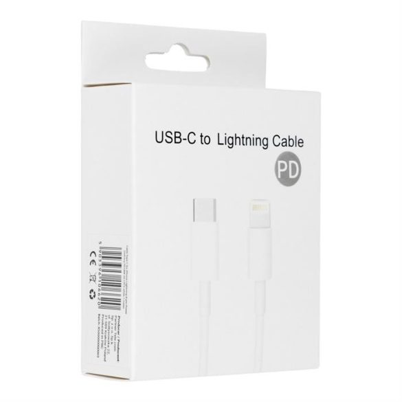 Kábel type-c to Iphone Lightning 8-pin Power Delivery PD18W 2A C973 fehér 1 méteres doboz