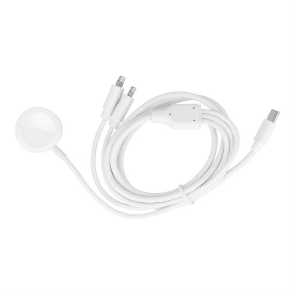 type-c kábel C 3in1 iPhone Lightning 8-pin + iPhone Lightning 8-pin + Apple Watch 3W 1A C3168 fehér