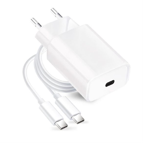 hálózati töltő Forcell USB C aljzatgal Tip C kábel - 3A 25W PD és QC 4.0 funkcióval