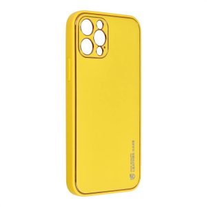 Forcell bőrtok iPhone 12 PRO sárga telefontok