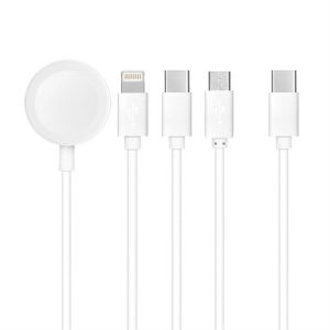 type-c kábel 4w1 iPhone Lightning 8-pin + type-c + Micro + Apple Watch 3W 1A C3186 fehér