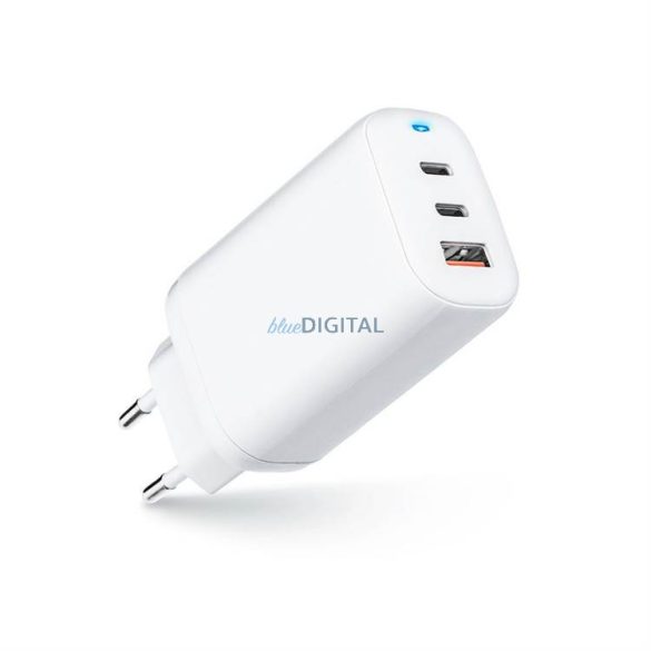 hálózati töltő ForCell Gan 65W 2x USB type-c -aljzatral, 1x USB A - 3A PD -vel és gyors töltő 4.0 funkcióval