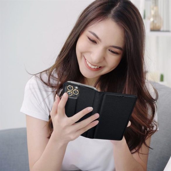 Intelligens flipes for Samsung A22 4G fekete tok