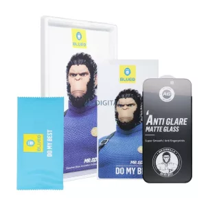 5D Mr. Monkey Glass üvegfólia - Apple iPhone 13 Pro / 14 fekete szegéllyel 
