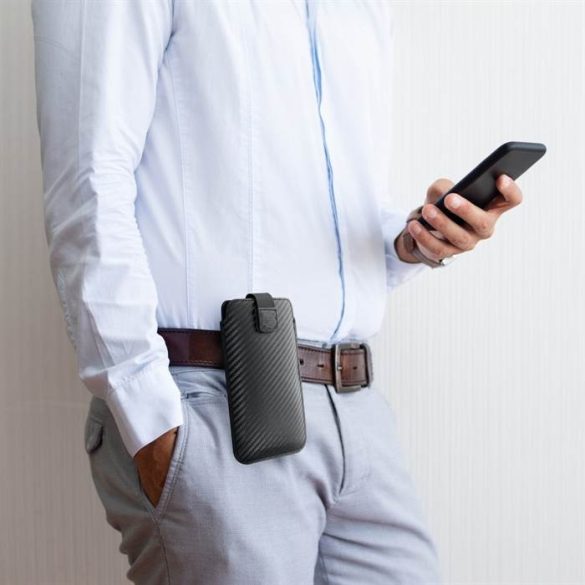 Forcell Pocket Carbon tok - méret 18 - Iphone 13/13 Pro Samsung S7 szélén