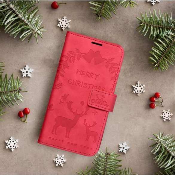 Forcell Mezzo flipes tok Samsung Galaxy A22 LTE (4G) Reindeers Red