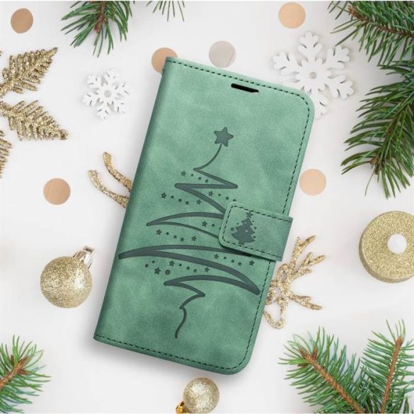 Forcell Mezzo flipes tok Xiaomi Redmi Note 10 Pro karácsonyfa zöld