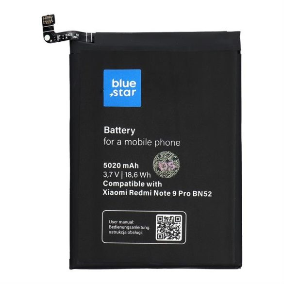 Akkumulátor az Xiaomi Redmi Note 9 Pro (BN52) 5020 mAh Li-Ion Blue Star