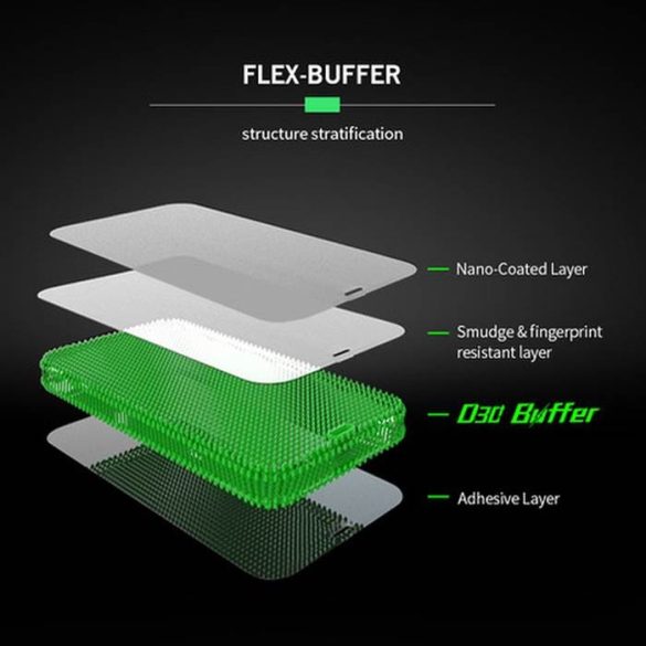 Bestsuit Flex-Buffer Hybrid Glass 5D antibakteriális üvegfólia Apple iPhone 13 Pro Max/14 Plus fekete szegéllyel