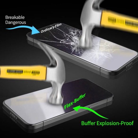 Bestsuit Flex-Buffer hibrid üveg 5D antibakteriális biomaster bevonattal Apple iPhone 12 Pro max 6,7"fekete