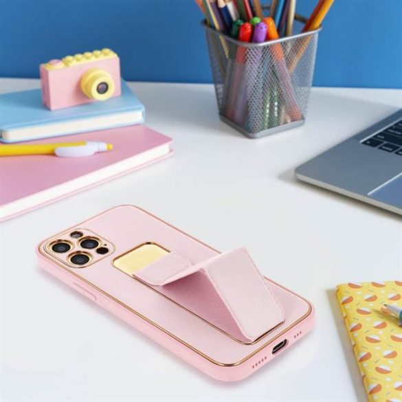 Forcell Bőr Tok kitámasztós iPhone 11 2019 (6,1") rózsaszín