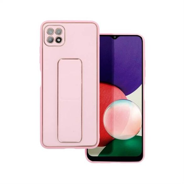 Forcell bőr tok kitámasztós Samsung Galaxy A22 5G rózsaszín