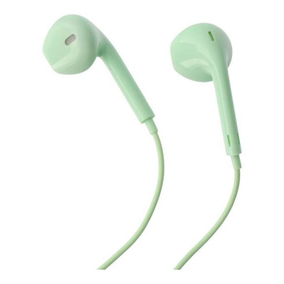 Vezetékes fülhallgatók mikro jack csatlakozóval 3,5 mm pa-e65 zöld