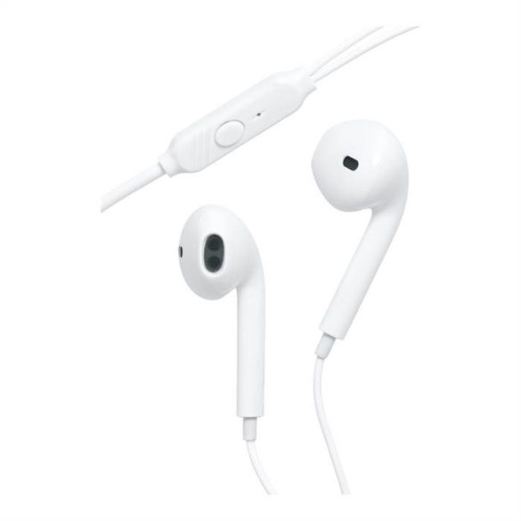 Vezetékes fülhallgatók mikro jack csatlakozóval 3,5 mm-es PA-E65 fehér