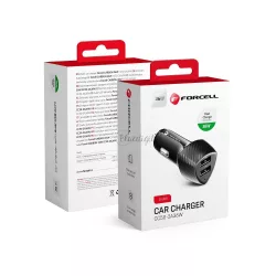   Forcell Carbon CC50-2A36W autós töltő 2xUSB-A csatlakozóval 36W fekete