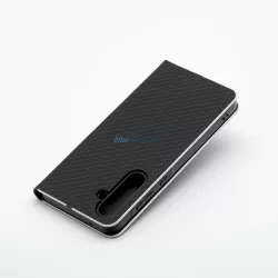Forcell Luna flipes Carbon Samsung S22 fekete tok