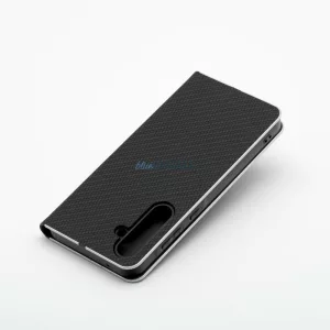 Forcell Luna flipes Carbon Samsung S22 fekete tok