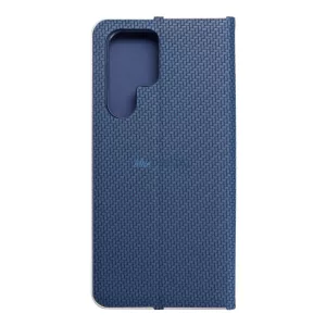 Forcell Luna flipes Carbon Samsung S22 ultra kék tok