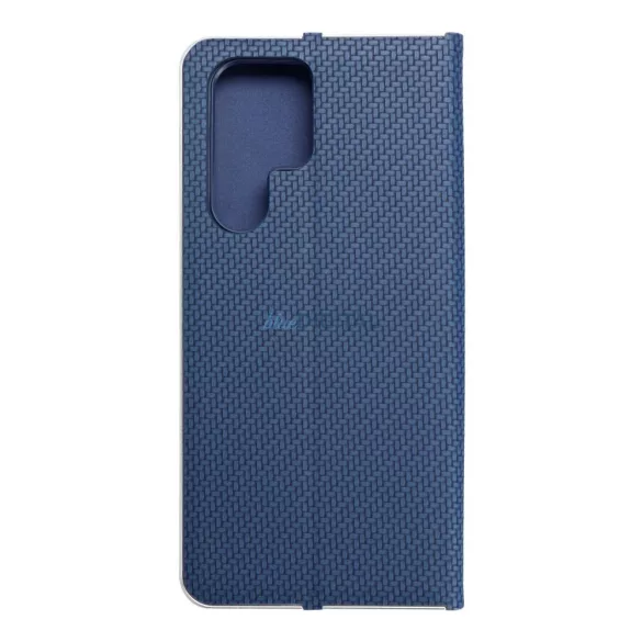 Forcell Luna flipes Carbon Samsung S22 ultra kék tok