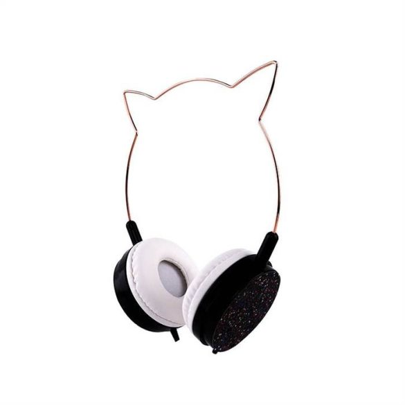Fejhallgató macska fülmodell ylfs-22 jack 3,5 mm fekete