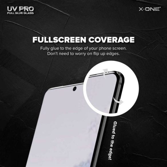 UV Pro edzett üvegfólia X-One - Samsung Galaxy S22 Ultra (tok-barát) - működő ujjlenyomat-érzékelő