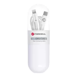   FORCELL kábel Type-C kábel 8 pólusú Power Delivery PD20W C291 TUBE fehér 1 méteres FORCELL kábel Type-C kábel 8 pólusú tápegységhez C291 TUBE fehér 1 méter