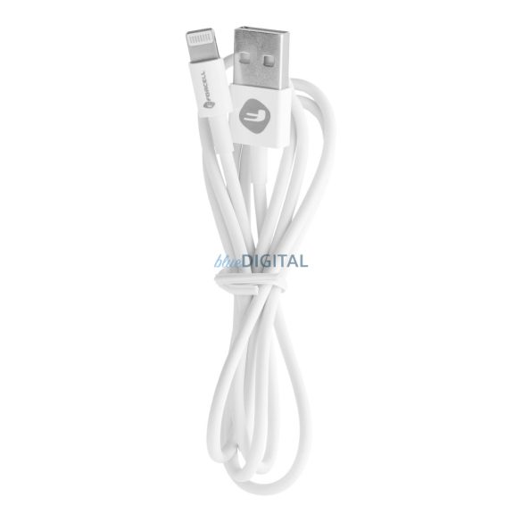 FORCELL kábel USB A és Lightning 8-pin 1A C316 TUBE fehér 1 méter
