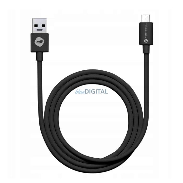 FORCELL USB kábel Micro 2,1A C321 TUBE fekete 1 méteres kábel 1 méter