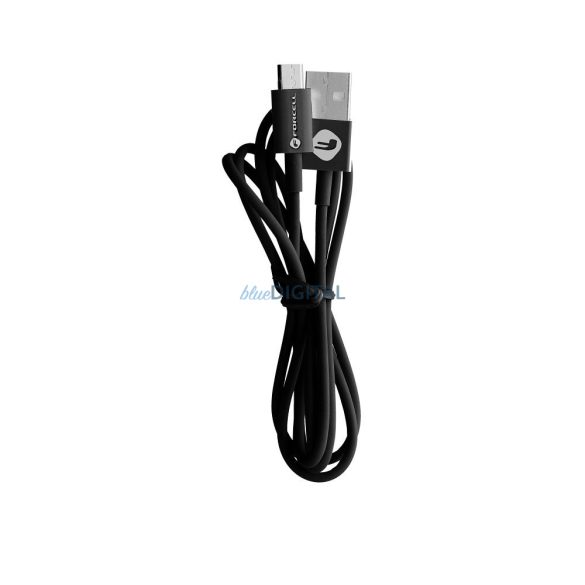 FORCELL USB kábel Micro 2,1A C321 TUBE fekete 1 méteres kábel 1 méter