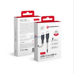   FORCELL Carbon kábel C-type-c 3.0 QC Power Delivery PD60W CB-02C CB-02C fekete 1 méter