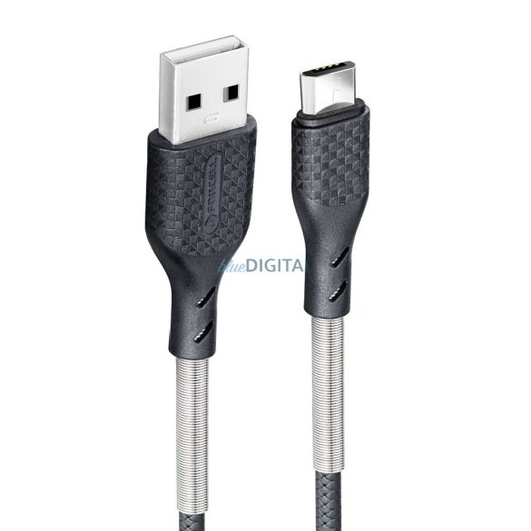 FORCELL Carbon kábel USB-Micro 2,4A CB-03A fekete 1 méter