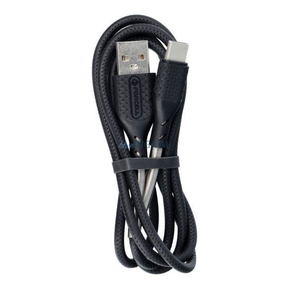 FORCELL Karbon kábel USB C típusra QC3.0 3A CB-02B fekete 1 méter