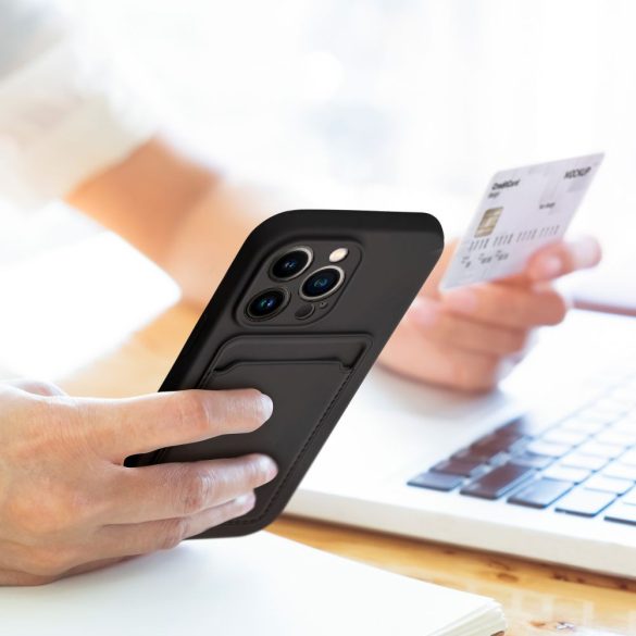 CARD kártyatartós tok iPhone 7 / 8 / SE 2020 / SE 2022 fekete