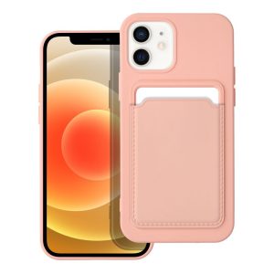 CARD kártyatartós tok iPhone 12 rózsaszín