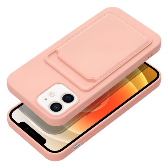 CARD kártyatartós tok iPhone 12 rózsaszín